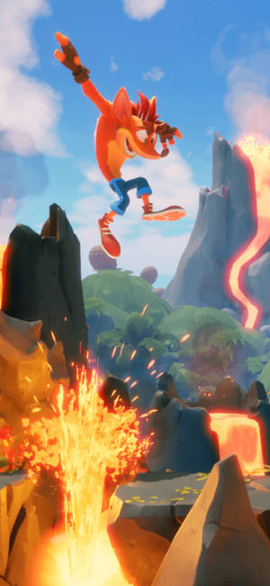 ταπετσαρία Crash Bandicoot λάβα — iPhone 17 Pro Ταπετσαρία