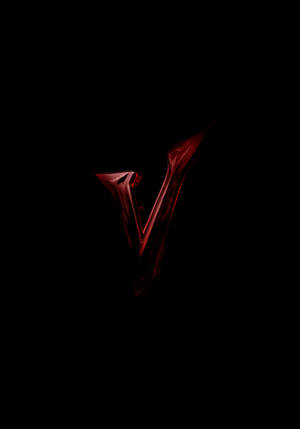 Ταπετσαρία Dark Red Letter V — IQOO Pad5c Ταπετσαρία
