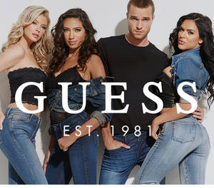Ταπετσαρία denim συνόλων φόρμες Guess — Λεπτομερές Ταπετσαρία