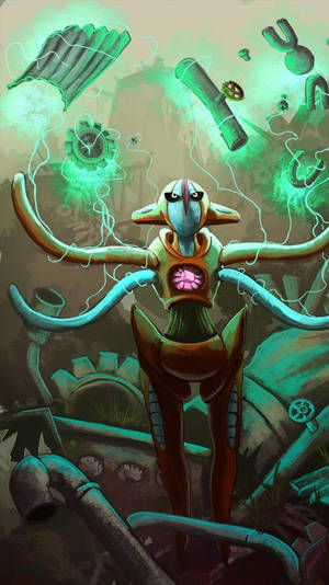 Deoxys και Αιωρούμενα Γρανάζια — Pokemon Τηλέφωνο Ταπετσαρία