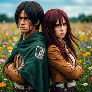 Δυναμική ταπετσαρία του Eren και της Historia από το Attack on Titan — Ανιμέ ζευγάρι GIF Ταπετσαρία