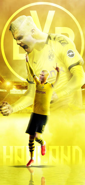 Ταπετσαρία Erling Haaland in yellow — iPhone 16 Pro Ταπετσαρία