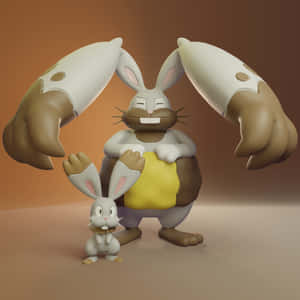 Figούρες Diggersby και Bunnelby — Pokémon Ταπετσαρία