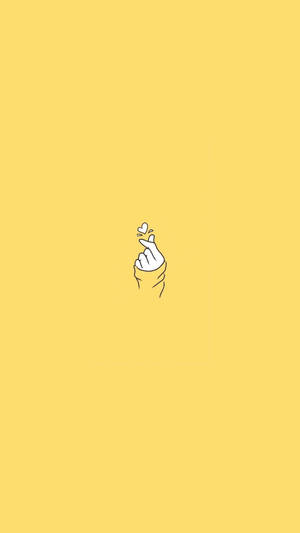Finger Heart Παστέλ Κίτρινο Aesthetic — Παστέλ Κίτρινο Αισθητική Ταπετσαρία