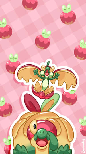 Flapple πάνω από Appletun — Pokemon Τηλέφωνο Ταπετσαρία