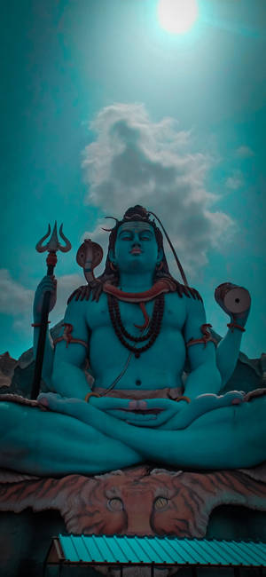 Har Har Mahadev Μπλε Άγαλμα — Galaxy S25 Edge Ταπετσαρία