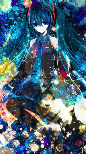 Hatsune Miku ζωγραφική anime iPhone ταπετσαρία