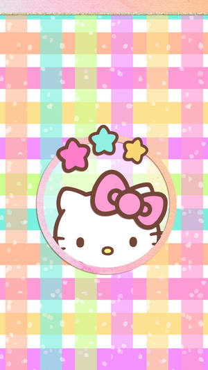 Ταπετσαρία Hello Kitty kawaii υφαντών παστέλ χρωμάτων.