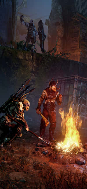 Iphone X Shadow Of Mordor φόντο — iPhone 12 Pro Ταπετσαρία