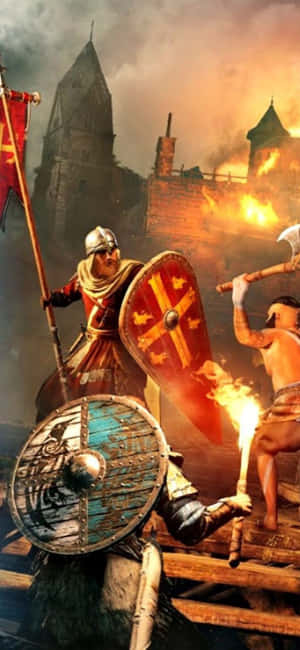 Iphone Xs Assassin's Creed Valhalla Φόντο — OnePlus R Ταπετσαρία