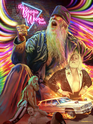 Jimmy Valiant Θρυλική Μορφή της Πάλης WWF — Ρετρό αισθητική Ταπετσαρία