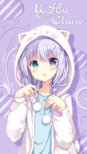 Kawaii Anime Kafuu Chino Με Κουκούλα Κουνελιού