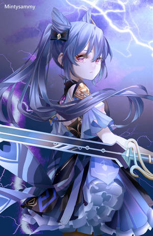 Keqing — Genshin impact GIF Ταπετσαρία