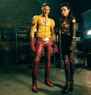 ταπετσαρία Kid Flash και Vixen — Galaxy Z Flip7 FE Ταπετσαρία