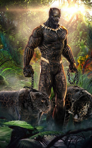 Ταπετσαρία Killmonger και Δύο Ιαγουάροι — Moto Pad 70 Groove Ταπετσαρία