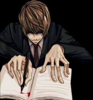 Light Yagami γράφει στο Death Note