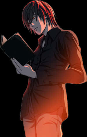 Light Yagami κρατώντας το Death Note
