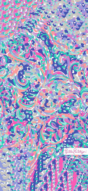 Ταπετσαρία Lilly Pulitzer μωβ αφηρημένης τέχνης — iPhone 15 Pro Max Ταπετσαρία