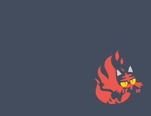 Litten με Γραφικό Φωτιάς — Pokémon Ταπετσαρία