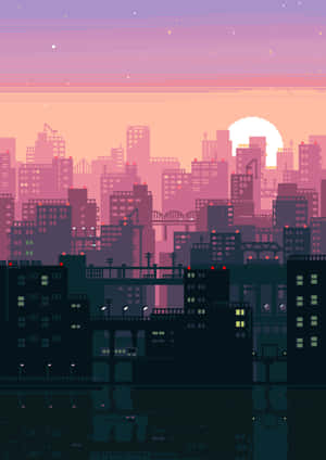 Ταπετσαρία Lo Fi pixel art πόλης — Oppo Pad 5 Pro Ταπετσαρία