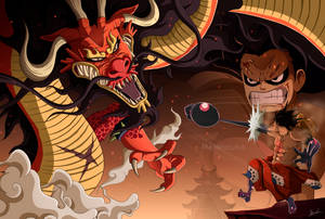 Ταπετσαρία Luffy Gear 4 εναντίον Kaido — Luffy gear 4 Ταπετσαρία