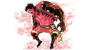 Ταπετσαρία Luffy Gear 4 Κόκκινο Σώμα — Luffy gear 4 Ταπετσαρία
