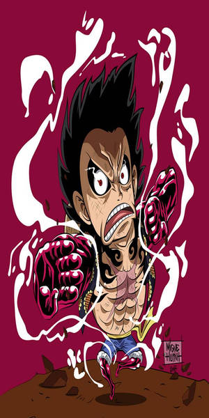 Ταπετσαρία Luffy Gear 4 Παραμορφωμένης Τέχνης — Luffy gear 4 Ταπετσαρία