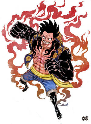 Ταπετσαρία Luffy Gear 4 Φλεγόμενο Σώμα — Luffy gear 4 Ταπετσαρία