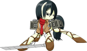 Parallaxmlp, Attack On Titan, Mikasa Ackerman, Ponified,, Λήψη HD Png