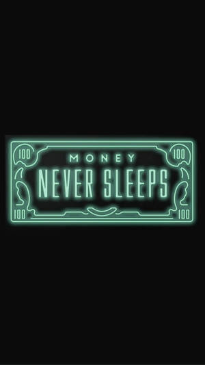 Money Never Sleeps Νέον Πράσινη Αισθητική — Νέον πράσινο αισθητική Ταπετσαρία