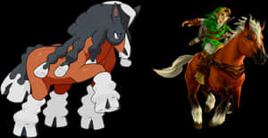 Mudsdale και Epona — Θρύλος του ζέλντα GIF Ταπετσαρία
