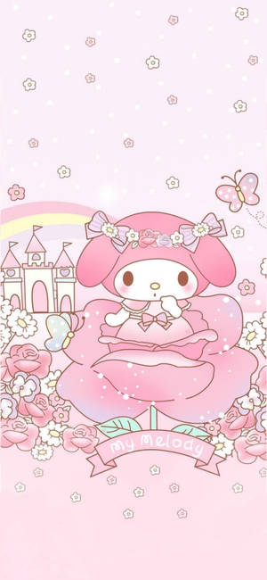My Melody και τριαντάφυλλο ταπετσαρία — iPhone 16 Ταπετσαρία