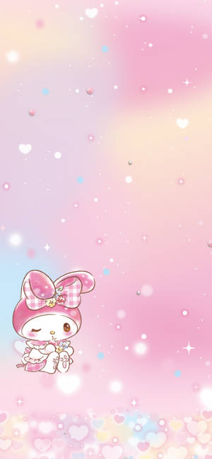 Wallpaper My Melody σε παστέλ διαβάθμιση — iPhone 17e Ταπετσαρία