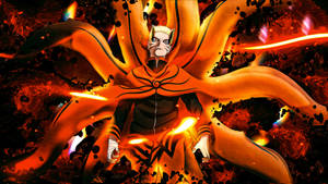 Naruto Baryon Mode Πολύχρωμα Φώτα — Ναρούτο μπάριον μόδα Ταπετσαρία