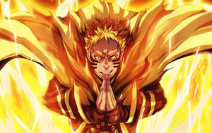 Naruto Baryon Mode Κίτρινες Φλόγες — Ναρούτο μπάριον μόδα Ταπετσαρία