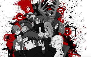 Ταπετσαρία Naruto Χαρακτήρες Akatsuki Σε Κλίμακα του Γκρι — Naruto αισθητική Ταπετσαρία
