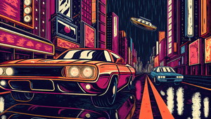 πόλη cyberpunk, φουτουριστικός ορίζοντας, νέον φώτα, ιπτάμενα αυτοκίνητα, βρεγμένοι δρόμοι από βροχή, ολογραφικές πινακίδες, ροζ και μπλε λάμψη, ομιχλώδης ατμόσφαιρα, sci-fi μητρόπολη, νυχτερινό αστικό τοπίο, κινηματογραφικός φωτισμός, ψηφιακή τέχνη, φωτορεαλιστικό, δυστοπική αστική σκηνή, Μέλλον, Μελλοντική Πόλη, Μελλοντικό Φόντο, Cyberpunk, Αυτοκίνητο, Αυτοκίνητο 4k