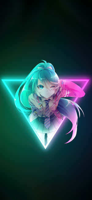 Neon Lock Screen Anime Girl — Oppo Find X10 Pro Max Ταπετσαρία