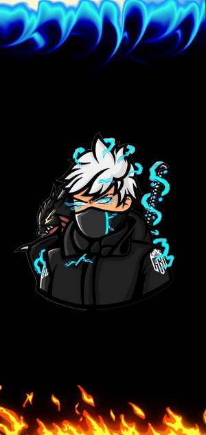 Neon Male Character Gaming Logo HD — iPhone 15 Pro Max Ταπετσαρία