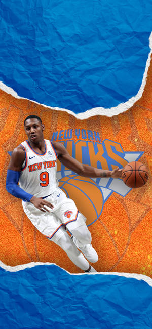 Ταπετσαρία New York Knicks orange blue logo — iPhone 15 Ταπετσαρία