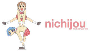 Nichijou Leapfrog Λευκό Φόντο — Anime laptop Ταπετσαρία
