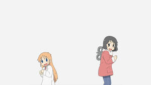 Nichijou Nano και Hakase Χορεύουν με Λευκό Φόντο