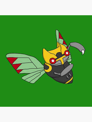 Ninjask με Πράσινο Φόντο — Pokemon Τηλέφωνο Ταπετσαρία