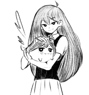 Omori Pfp Aubrey Με Γάτα — Honor Magic V5 Ταπετσαρία