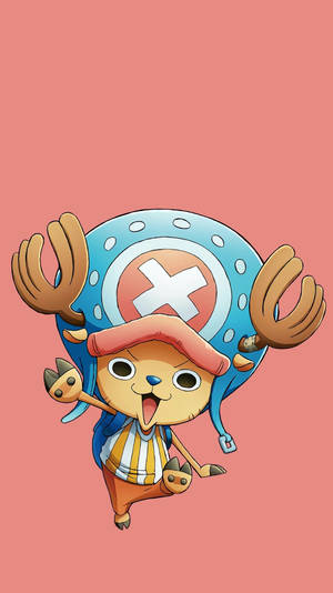 One Piece Τηλέφωνο Chopper σε Φόντο Ροδάκινο