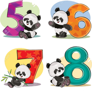 Panda_ Αριθμοί_5_έως_8 — Πάντα Ταπετσαρία