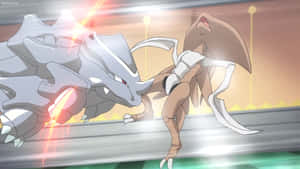 Rhyhorn εναντίον Kabutops — Τοπίο anime Ταπετσαρία