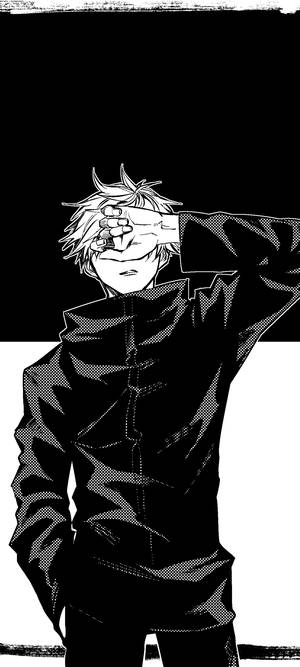Satoru Gojo Μονόχρωμη Τέχνη Jujutsu Kaisen Τηλέφωνο — 1080x2400 Ταπετσαρία