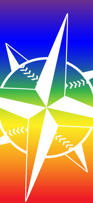 Ταπετσαρία λογότυπου Seattle Mariners ουράνιο τόξο — iPhone 18 Pro Max Ταπετσαρία