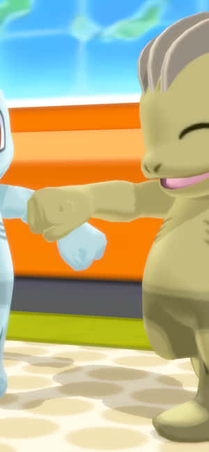 Shiny Machop Pokemon Με Χαμογελαστά Μάτια — Oppo Reno16 F Ταπετσαρία
